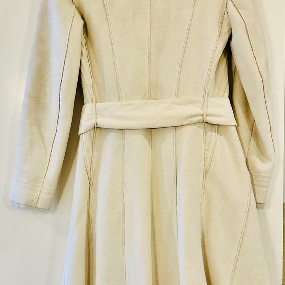 Armani Exchange White/Cream Suede & Faux Fur Jacket Coat - Picture 5 of 8